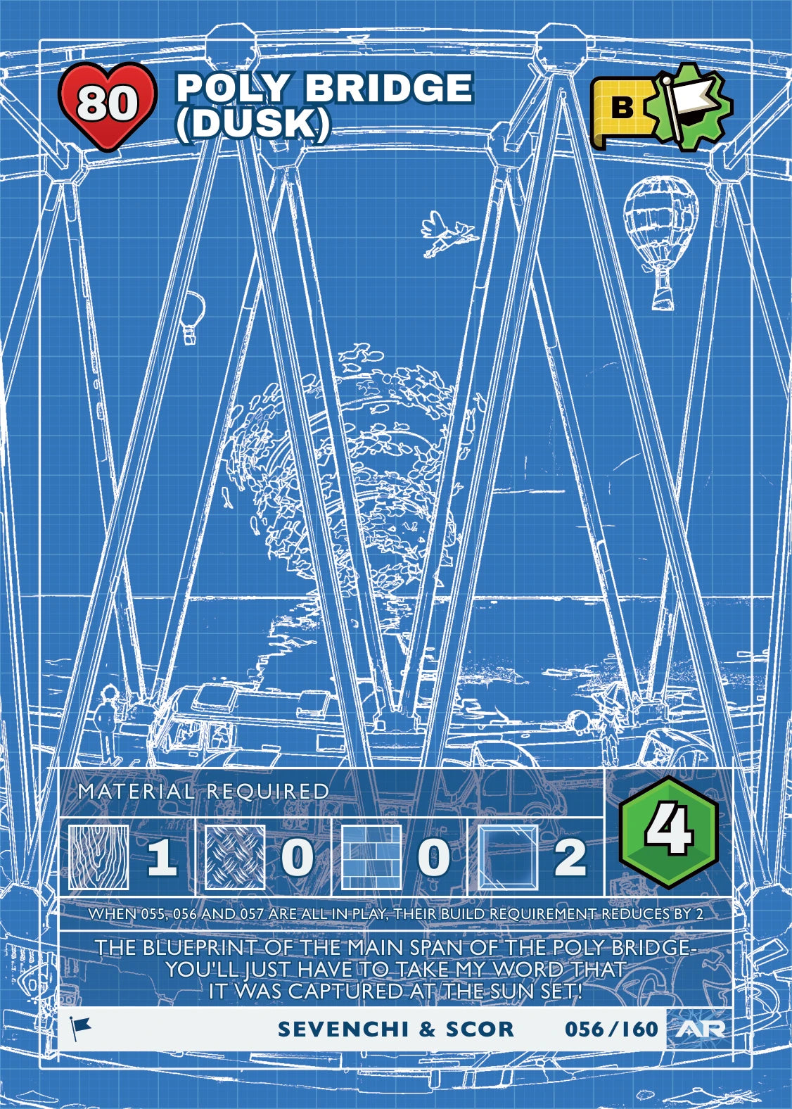 Poly Bridge (dusk) — Blueprint, Civil Draft Series 2 card