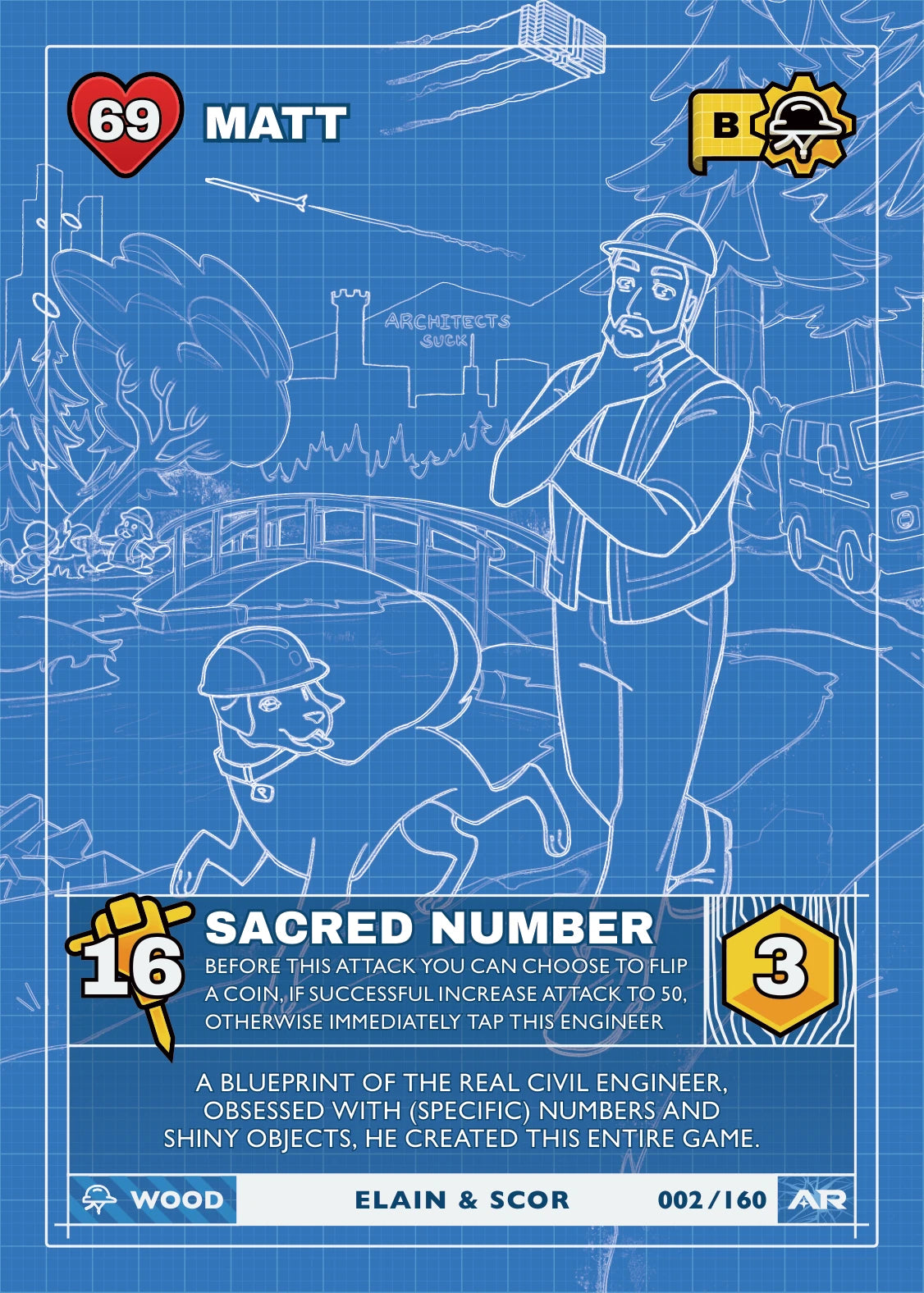 Civil Draft Series 2 card #002, Matt, Blueprint