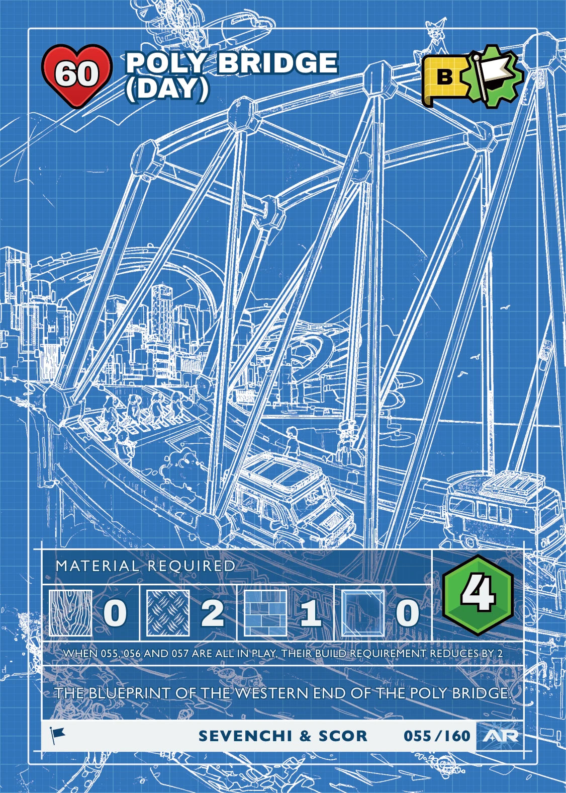 Poly Bridge (day) — Blueprint, Civil Draft Series 2 card