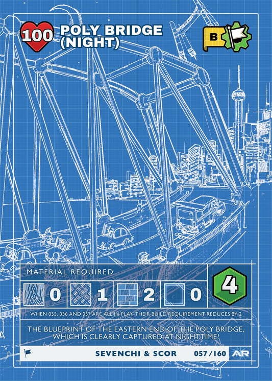 Poly Bridge (night) — Blueprint, Civil Draft Series 2 card